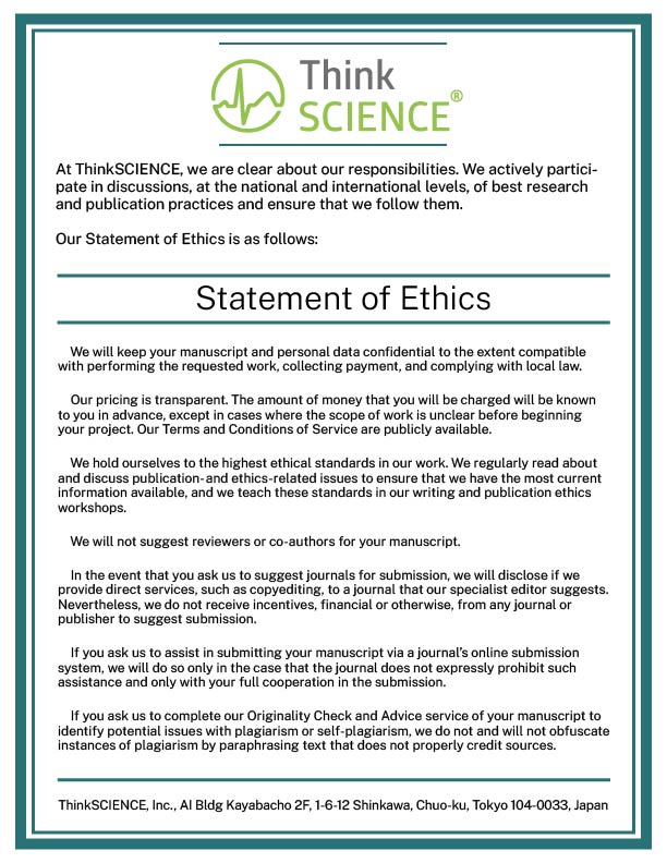 ThinkSCIENCE Statement of Ethics
